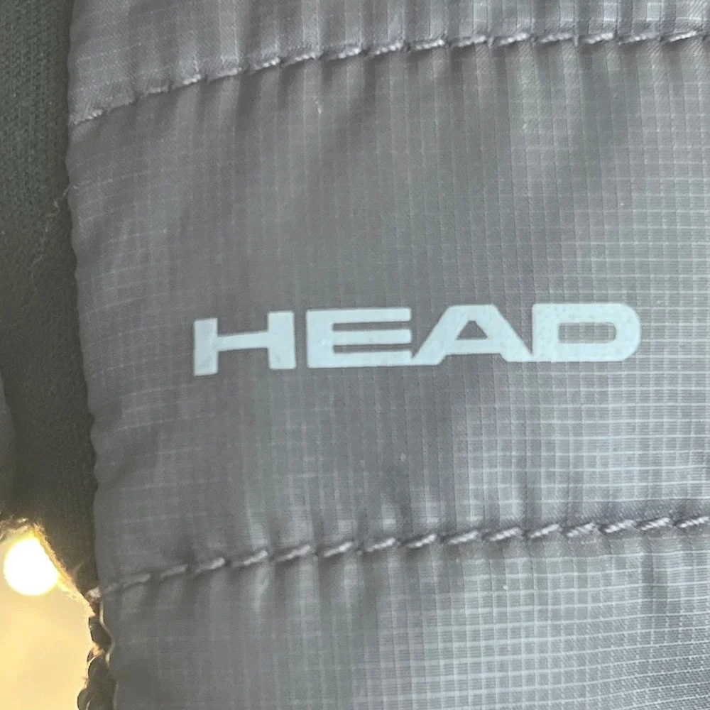 HEAD Padded Winter Ski Gloves Windproof Black‎ Gray Fleece Lined Snow Medium